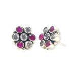 Elegant 925 Sterling Silver Tops for Ladies with Beautiful Pink and White Stone